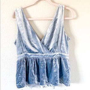 NWT J.Crew Collection Crushed Velvet Silver Tank